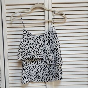J. Crew Black and White Patterned Camisole